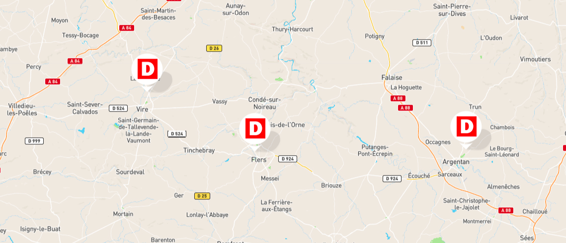 Carte de nos établissements